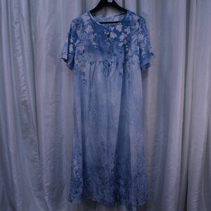 Chic Blue Floral Midi Dress